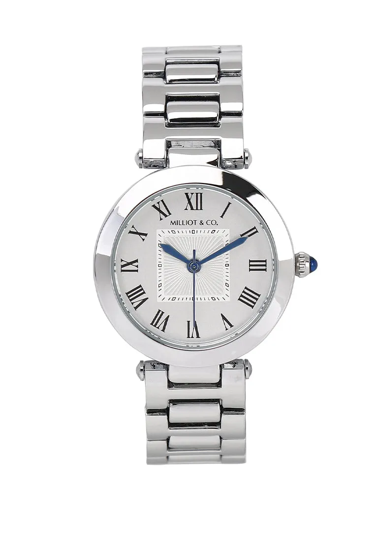 The Time Silver Metal His and Her Set (Silver)