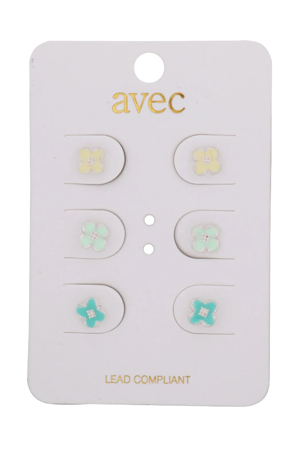 THREE-PAIR SET OF FLOWER STUD EARRINGS