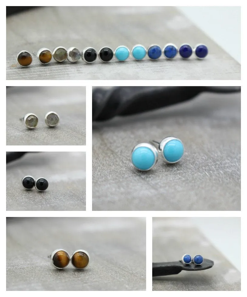Tiger Eye Studs - 5mm