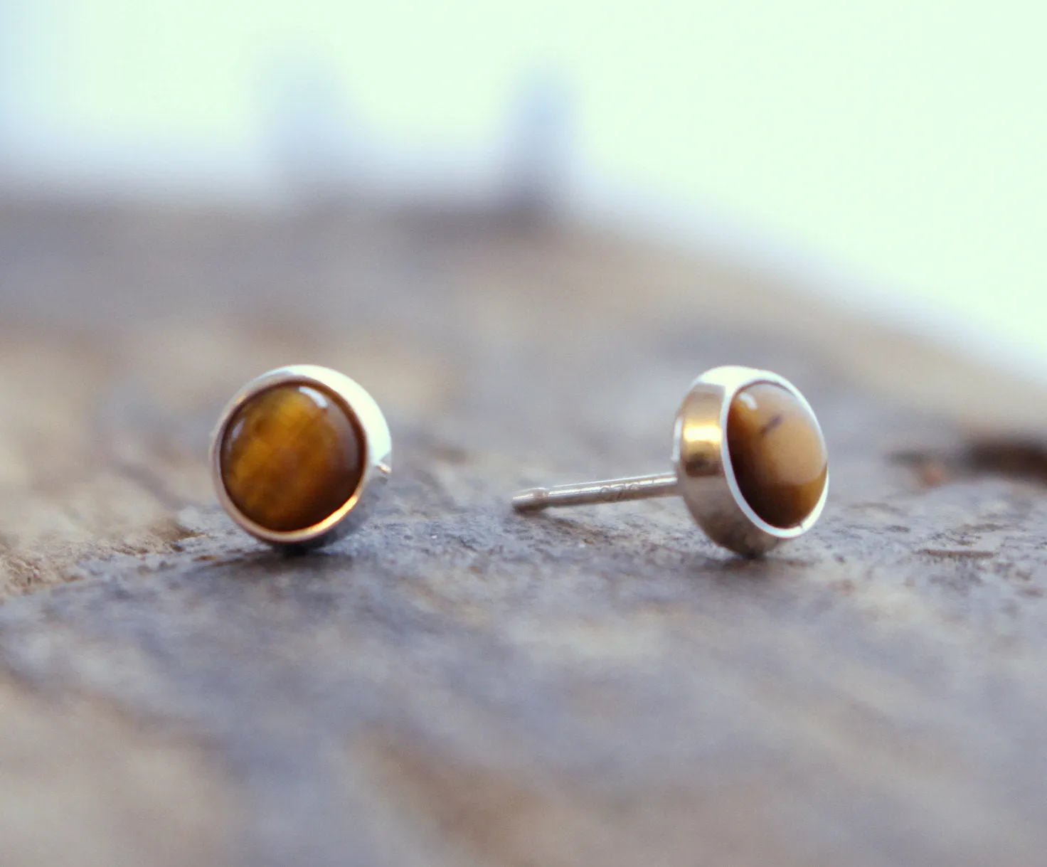 Tiger Eye Studs - 5mm