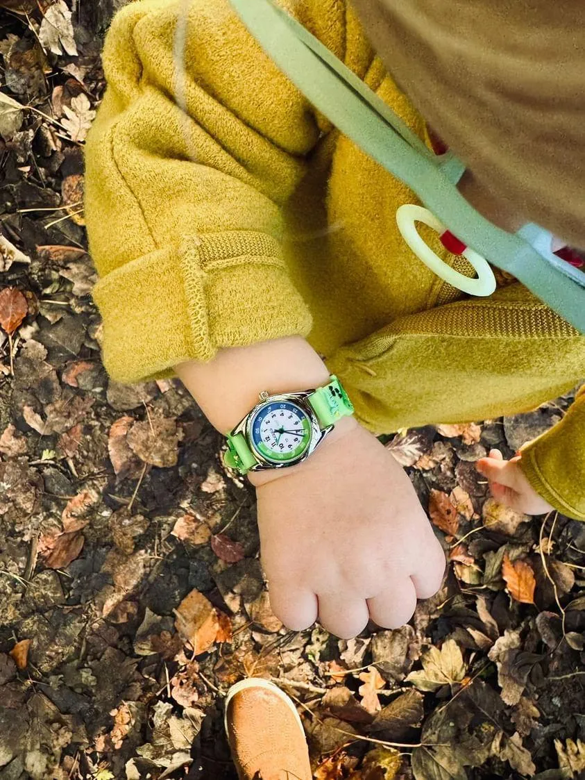Tikkers Green Canvas Dinosaur Time Teacher Watch