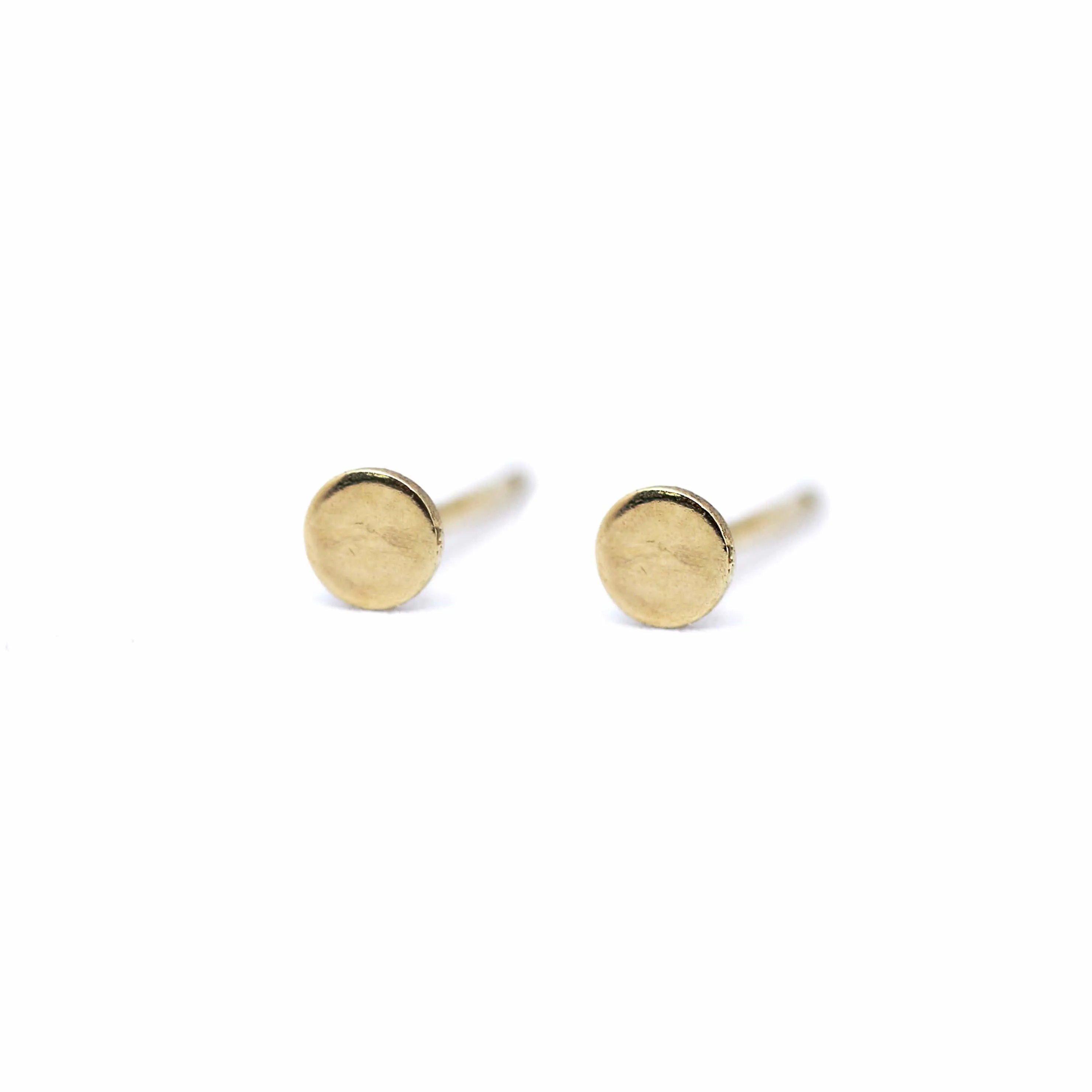 Tiny Gold Dot Circle Stud Earrings