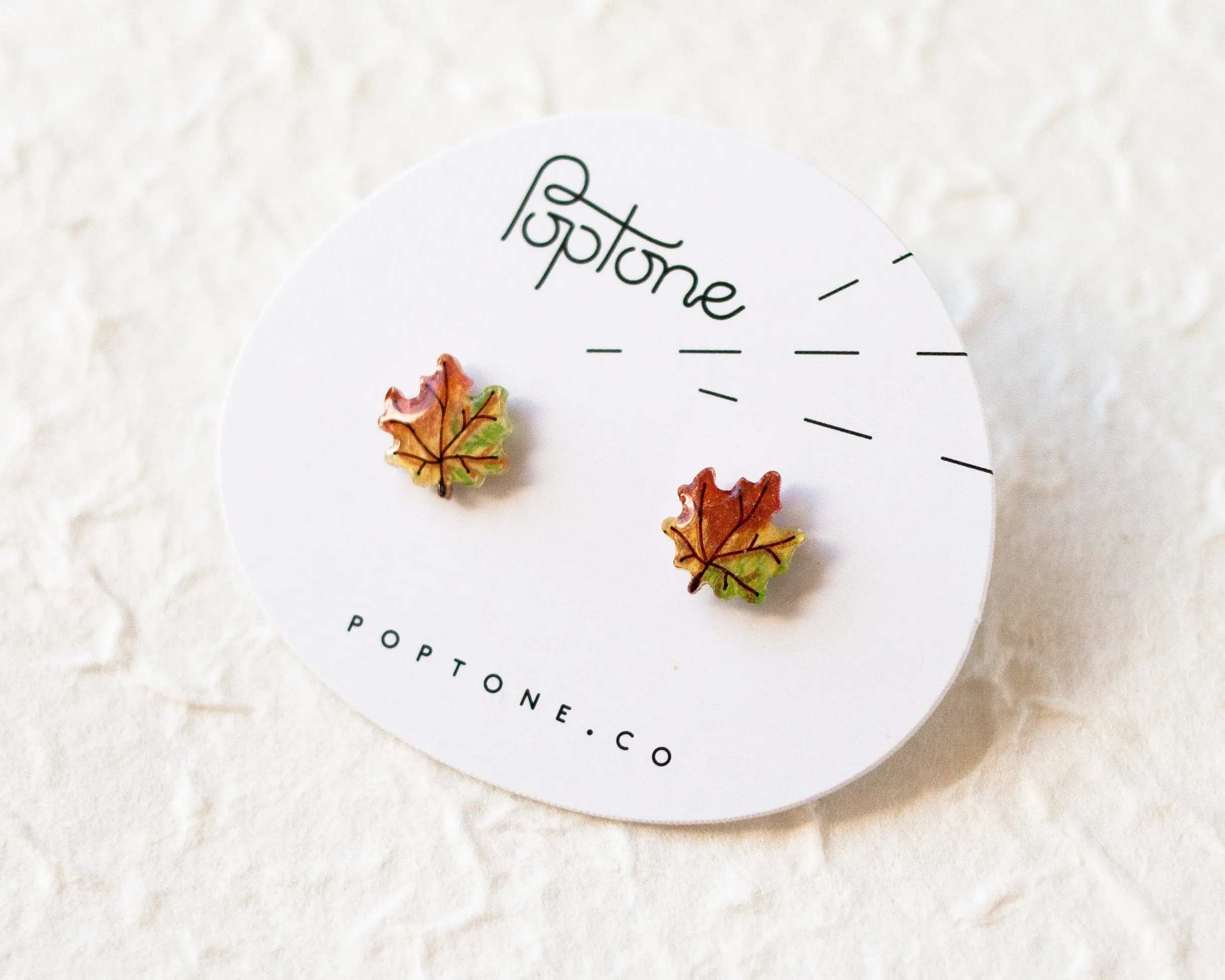 Tiny Maple Leaf Stud Earrings