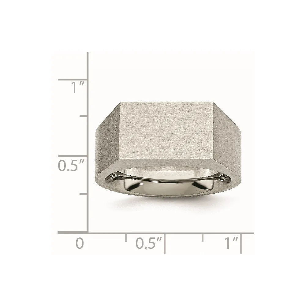 Titanium Brushed and Polished Signet Ring