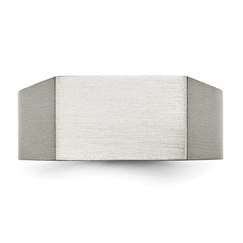 Titanium Brushed and Polished Signet Ring
