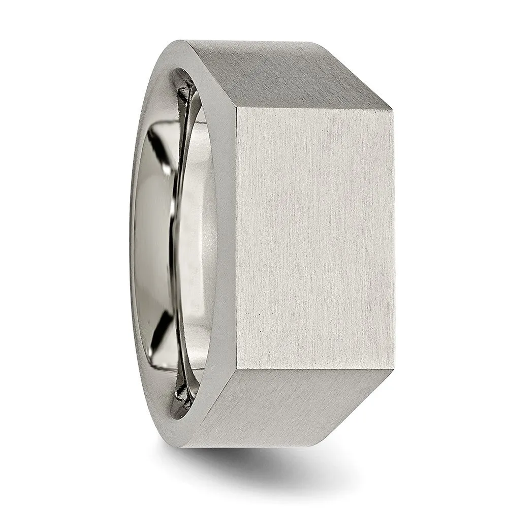 Titanium Brushed and Polished Signet Ring