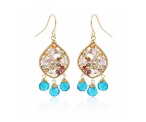 Tourmaline Circle w/ Apatite Hoop Earrings