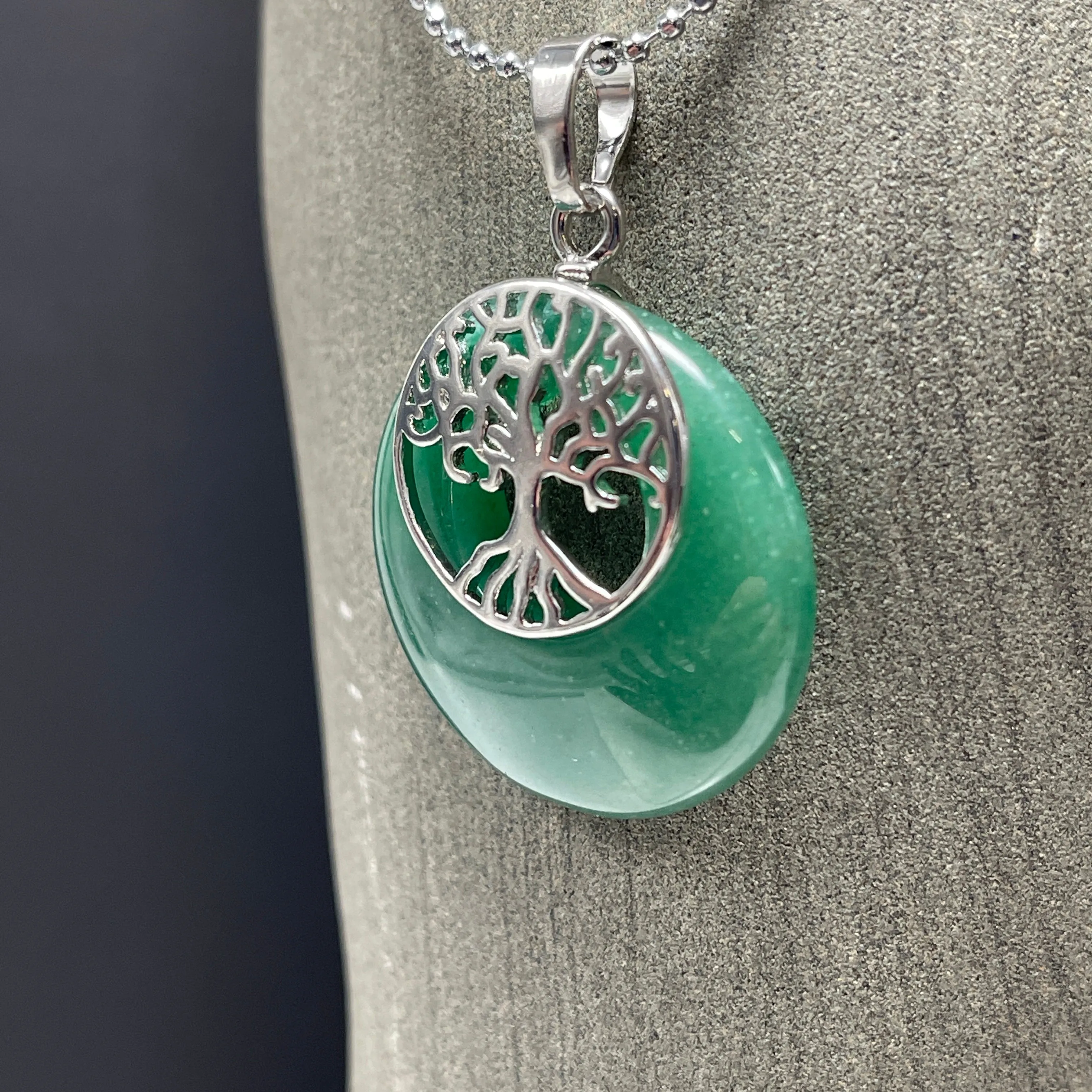 Tree of Life Gem and Shell Necklace