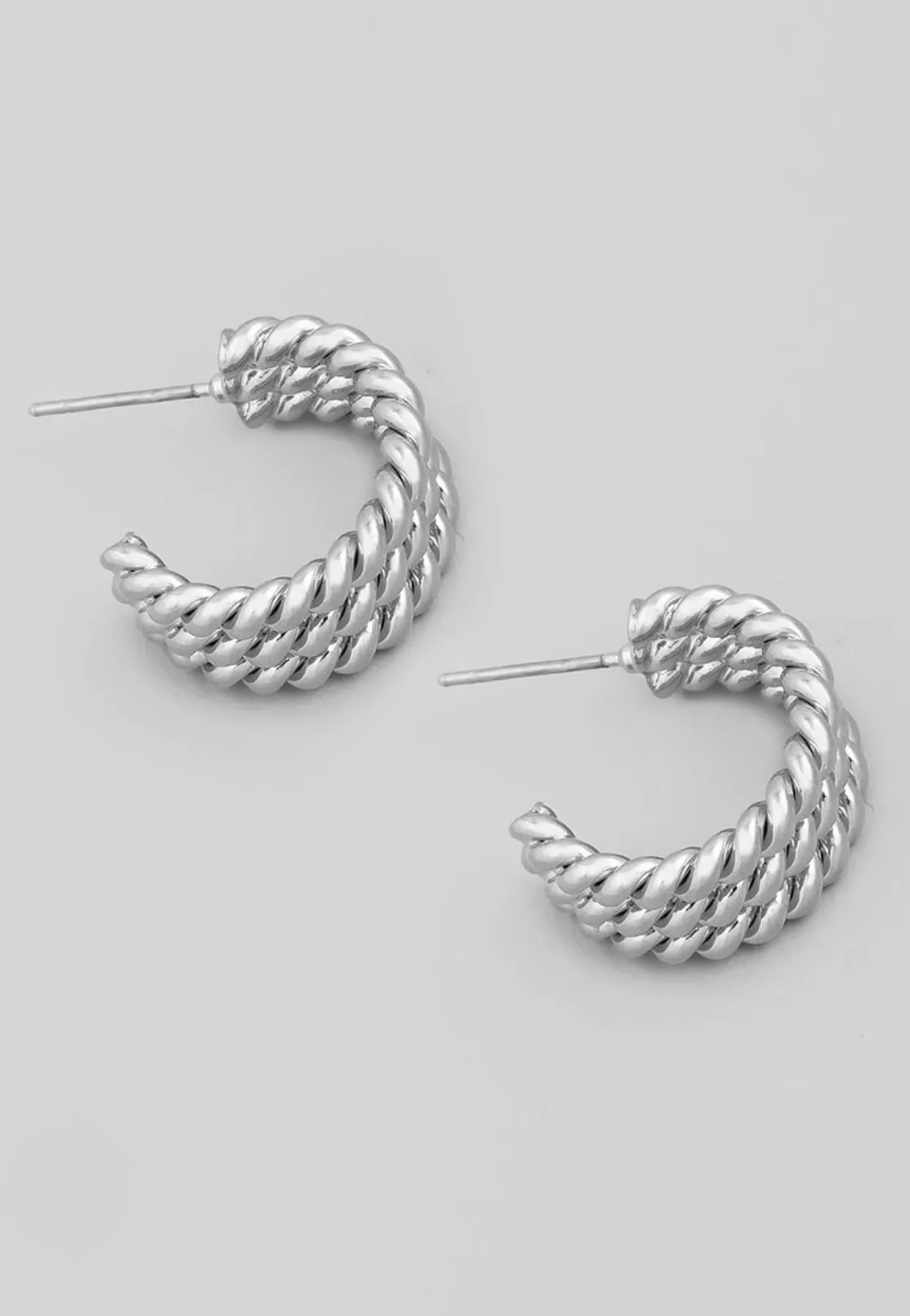 Triple Twist Hoop Earrings