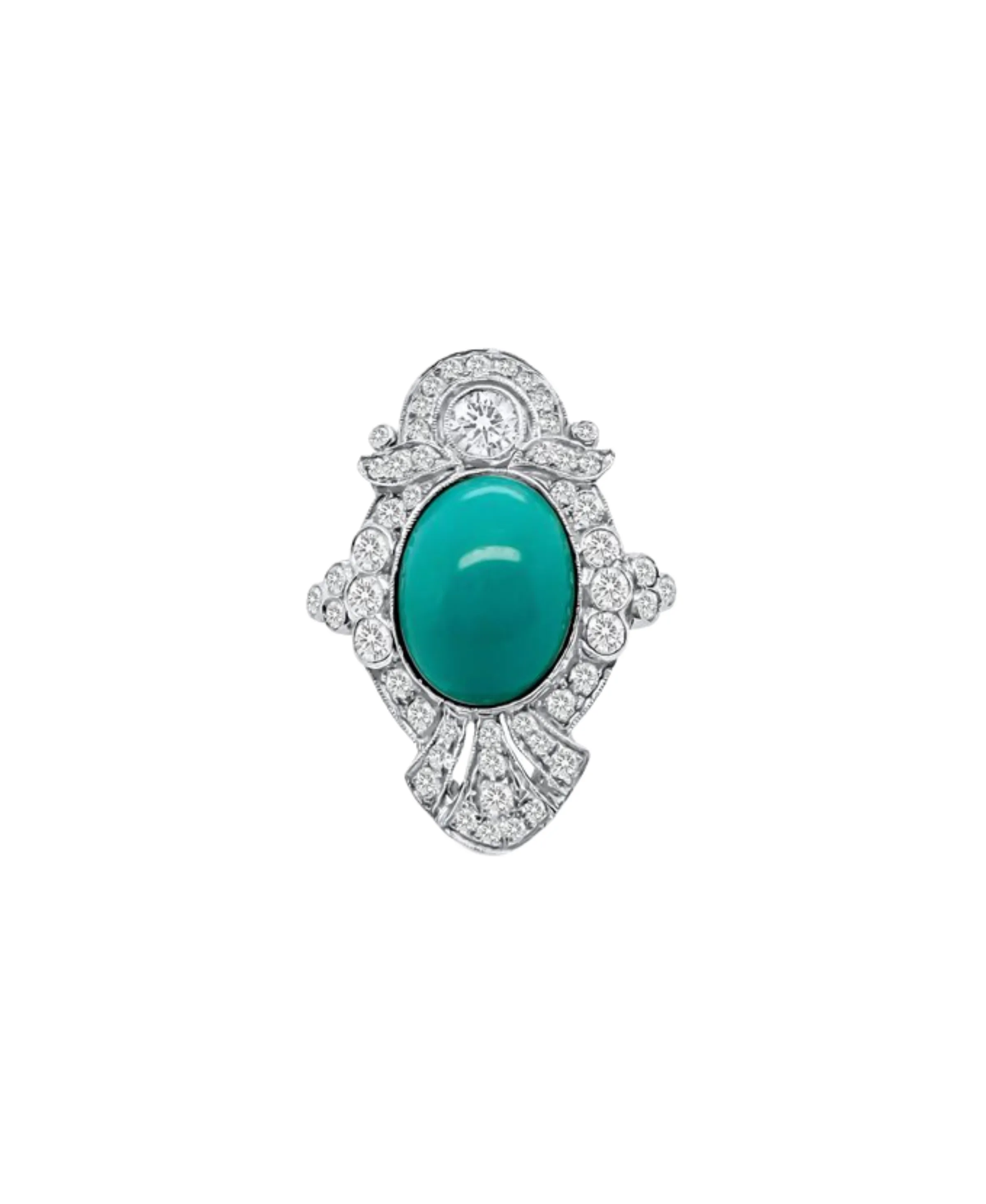 Turquoise and Diamond Vintage Ring