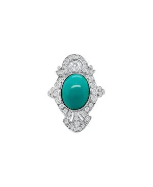 Turquoise and Diamond Vintage Ring