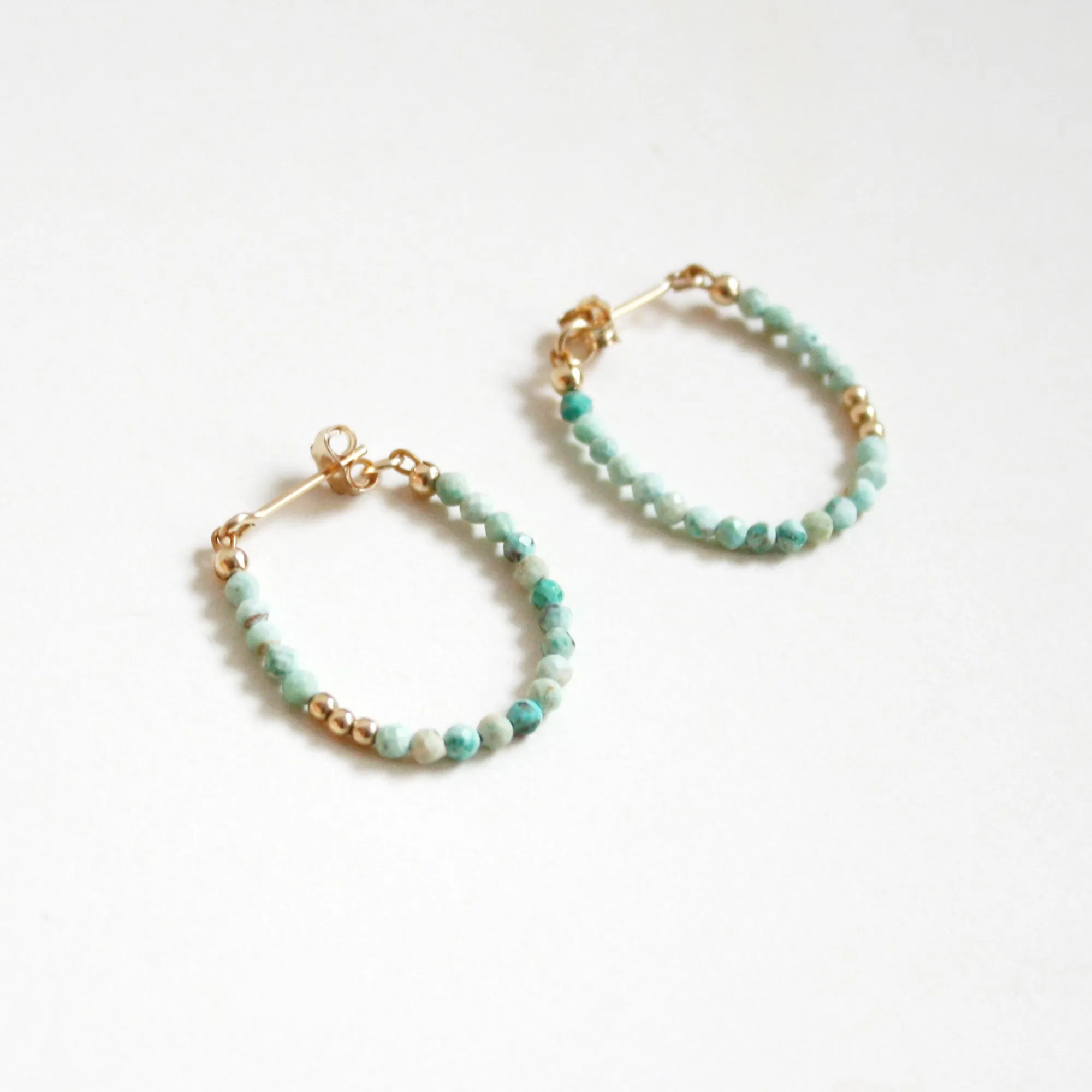 Turquoise Hoop Earrings - Small