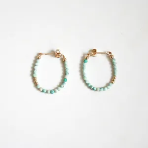 Turquoise Hoop Earrings - Small