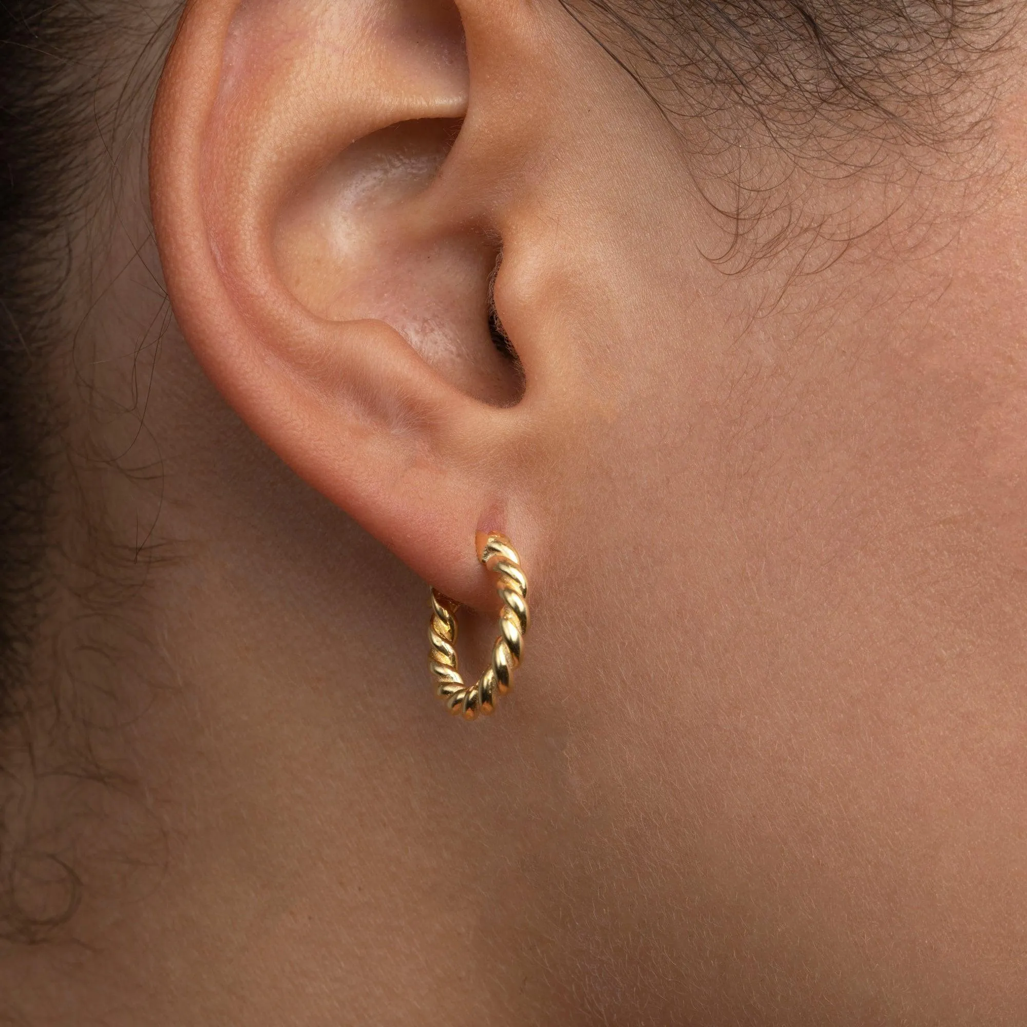 Twisted Hoop Earrings - 18K Gold Vermeil