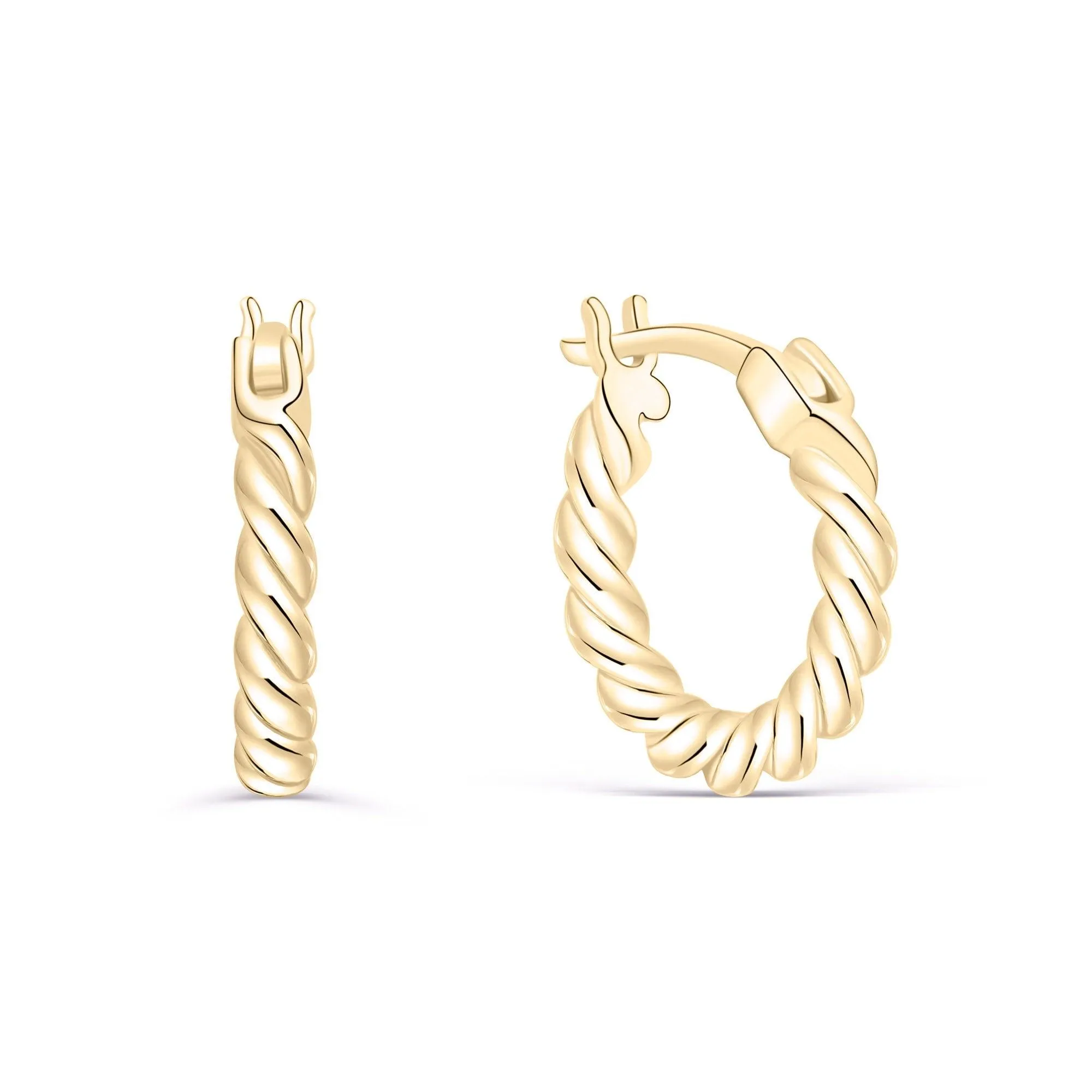 Twisted Hoop Earrings - 18K Gold Vermeil