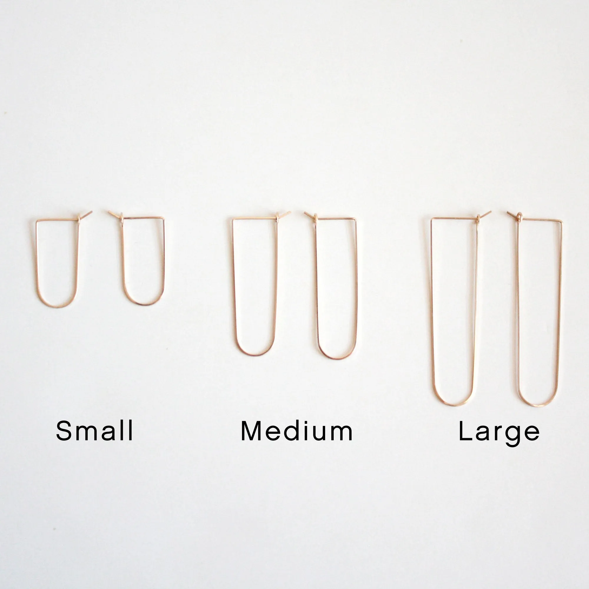 U Shaped Hoop Earrings - 14k Gold Filled