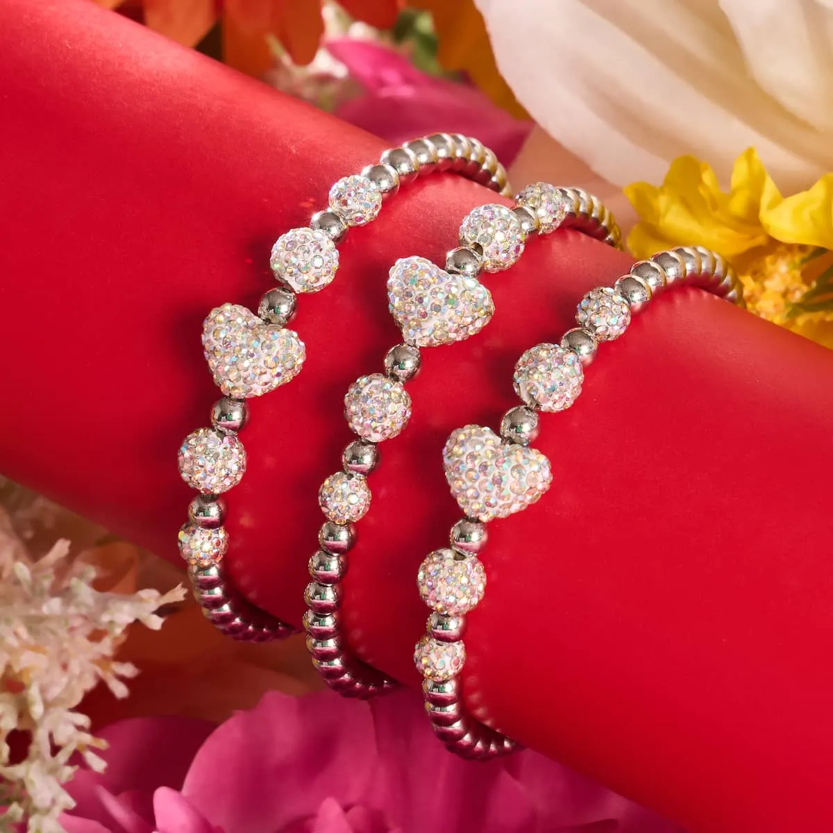 Unicorn White Crystal | Kikiballa Cascade Heart Bracelet