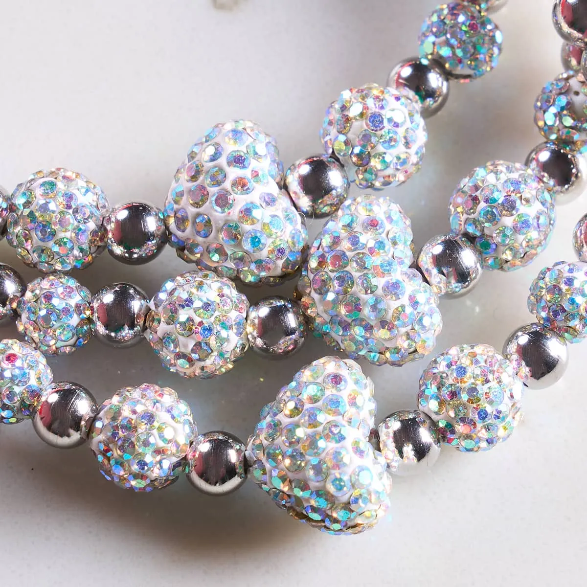Unicorn White Crystal | Kikiballa Cascade Heart Bracelet