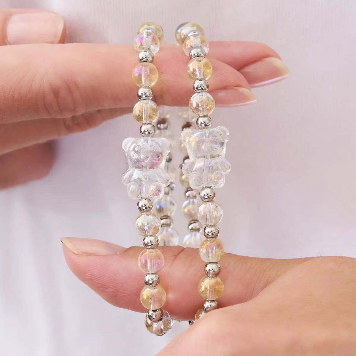 Unicorn White | Silver | Shimmer Bear Bracelet