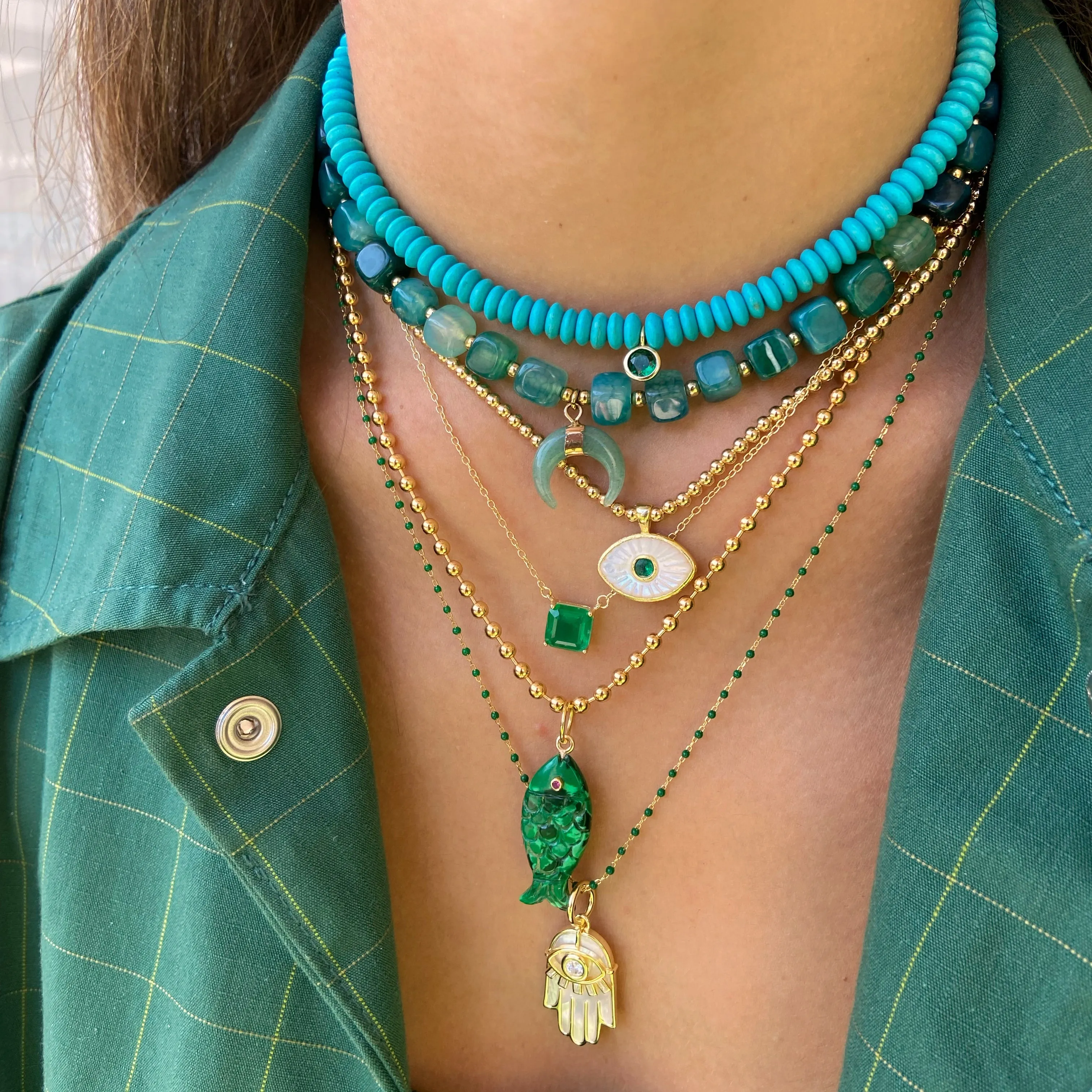 Vana Cacho Green Necklace