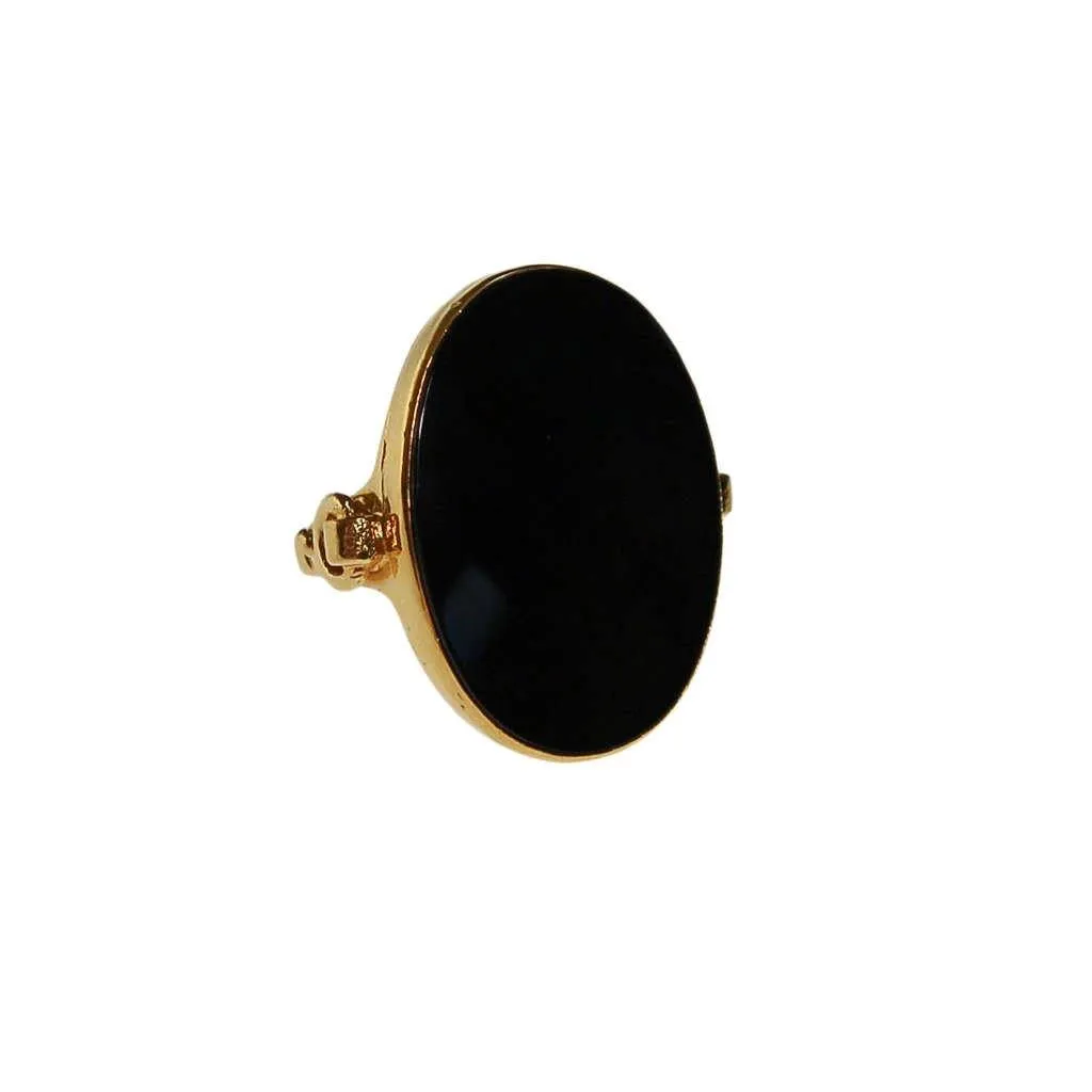 Vendome Black Glass Statement Ring