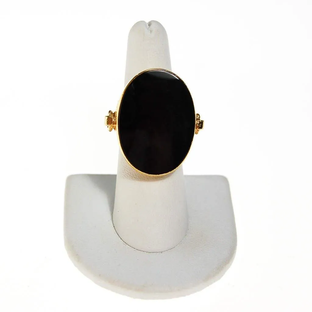 Vendome Black Glass Statement Ring