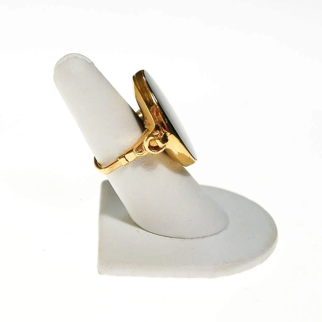 Vendome Black Glass Statement Ring