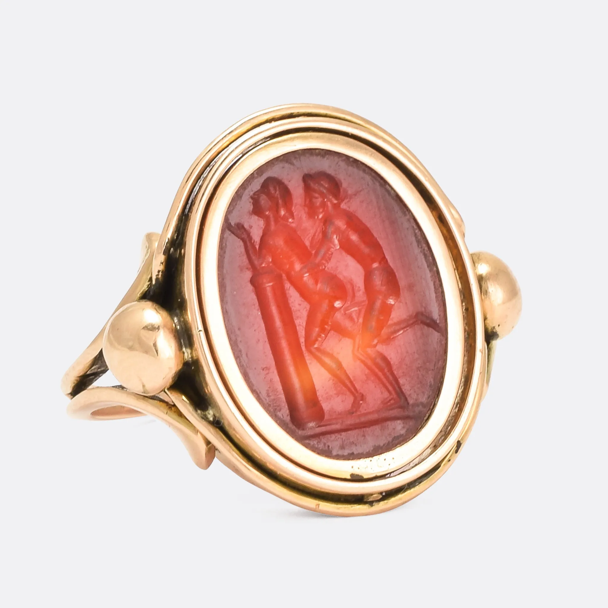 Victorian Erotic Intaglio Swivel Ring