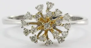 Vintage 14K White Gold Diamond Cluster Ring
