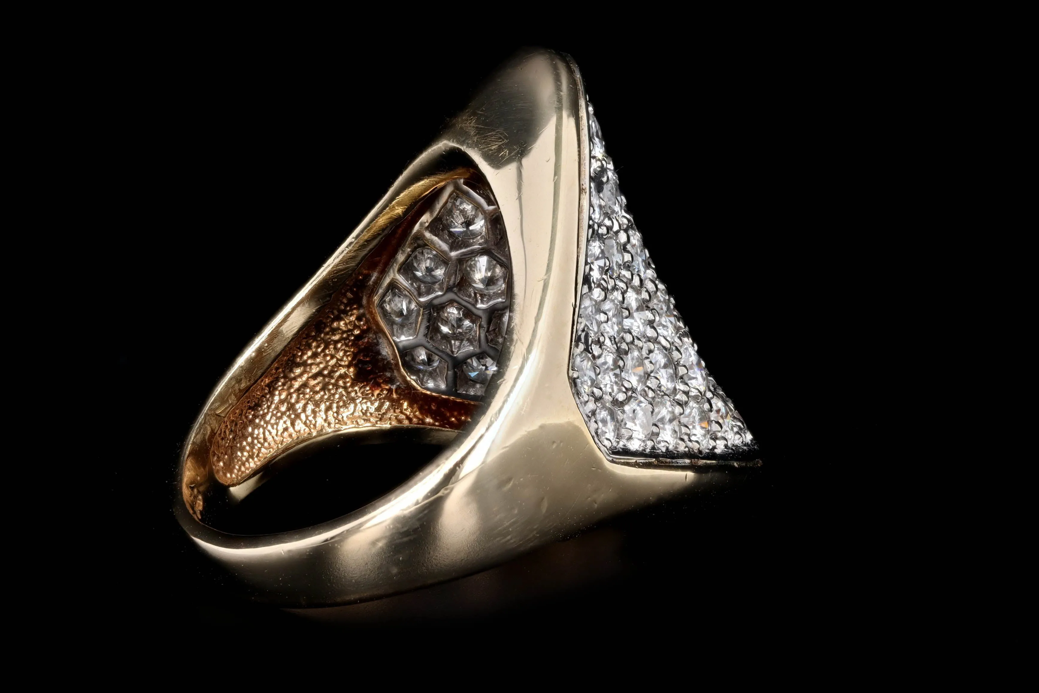 Vintage 14K Yellow Gold 2 Carat Total Weight Diamond Ring