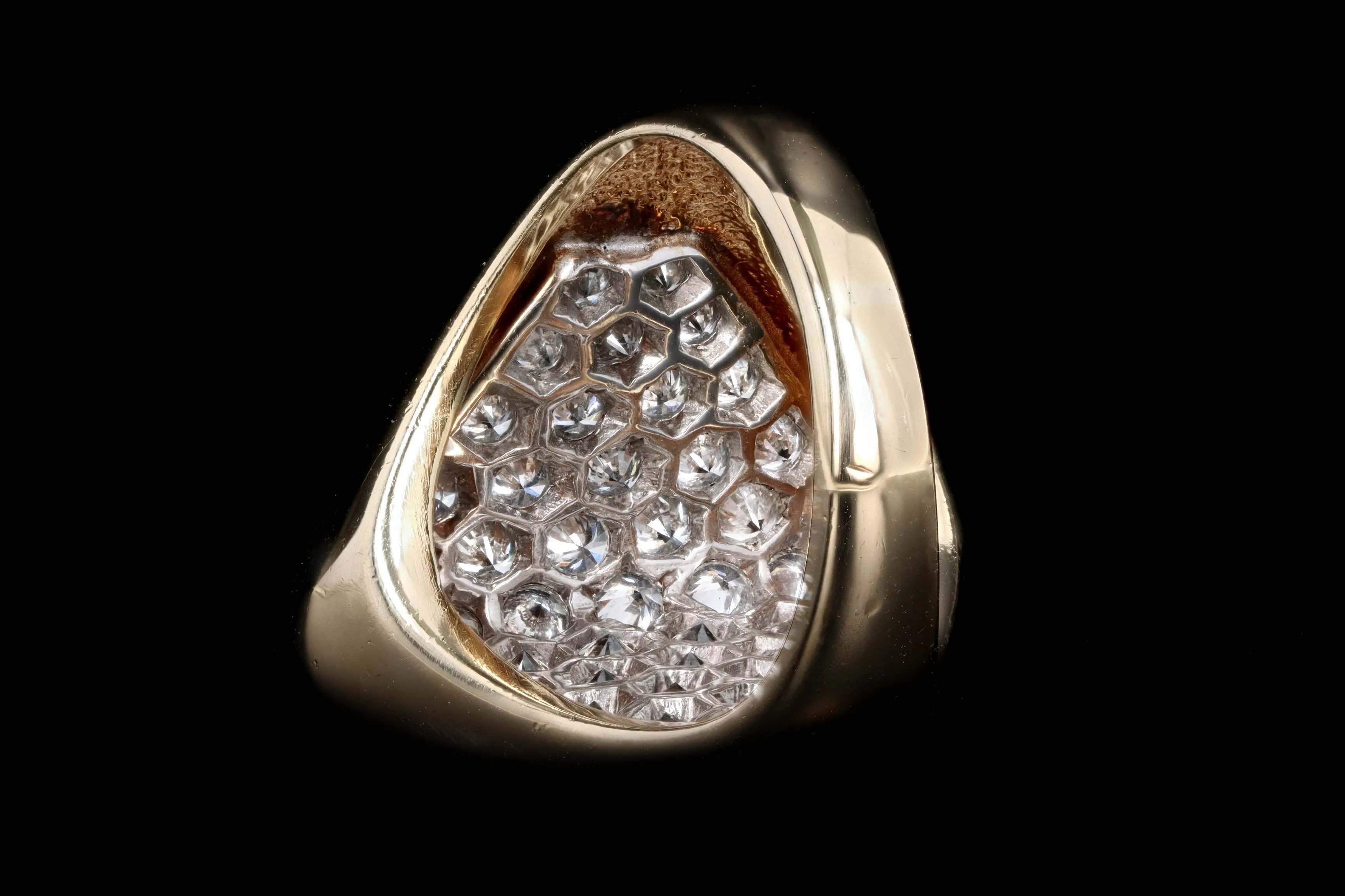Vintage 14K Yellow Gold 2 Carat Total Weight Diamond Ring