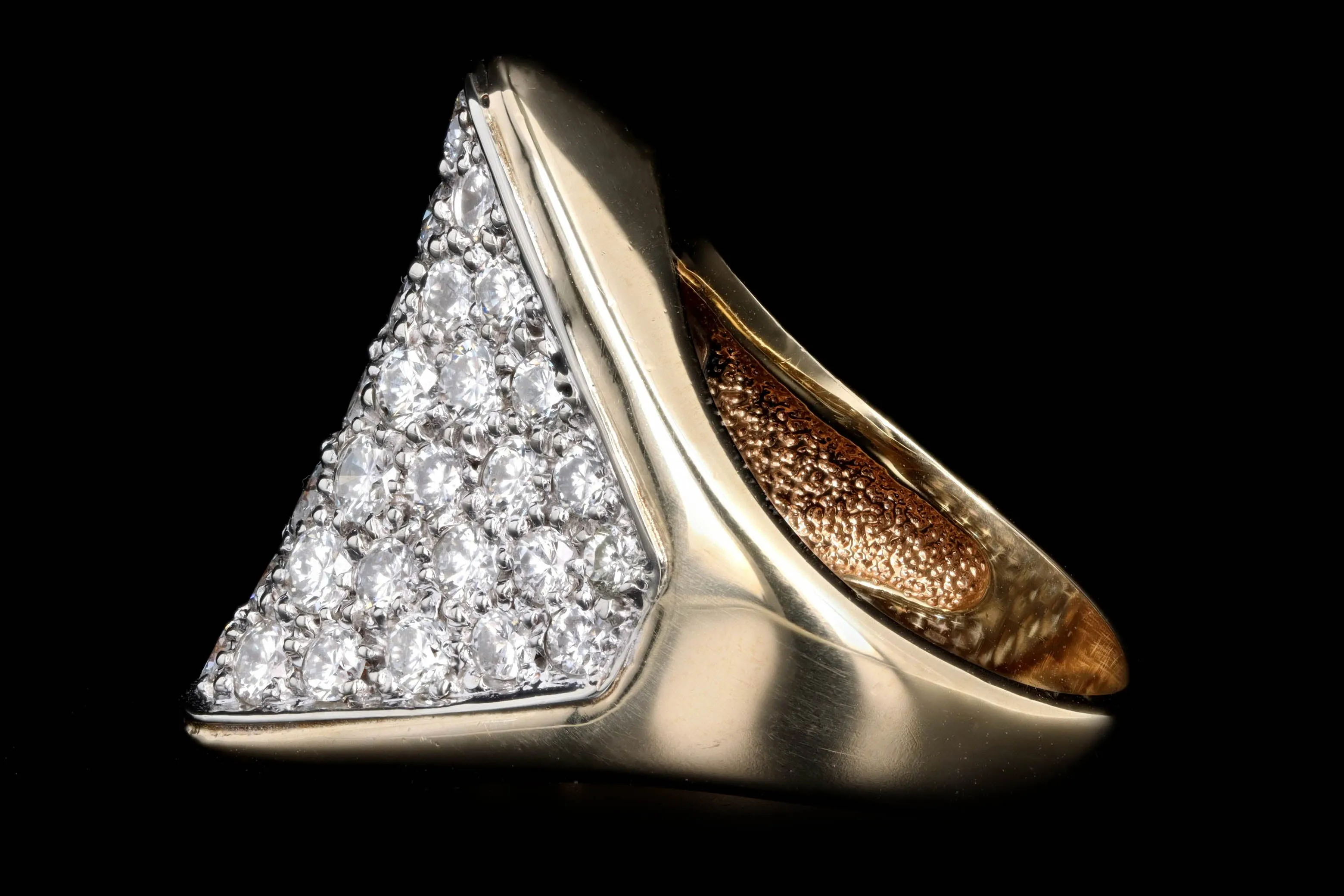 Vintage 14K Yellow Gold 2 Carat Total Weight Diamond Ring