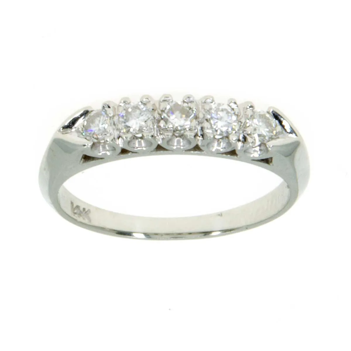 Vintage 1950s 1/2ct Knife Edge Diamond Band