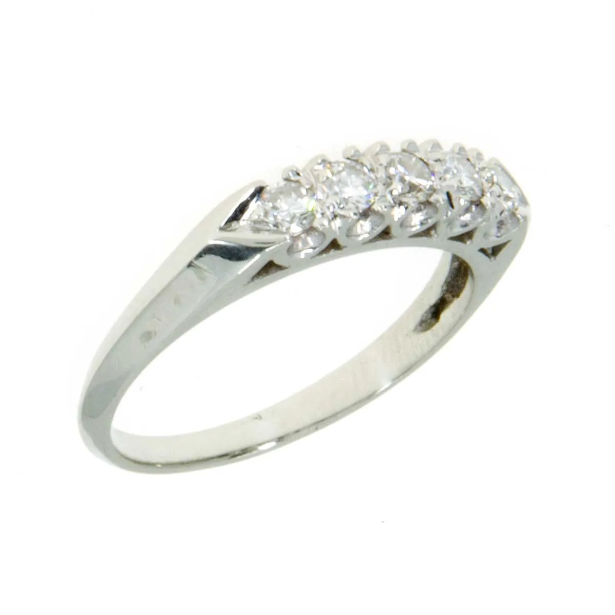 Vintage 1950s 1/2ct Knife Edge Diamond Band