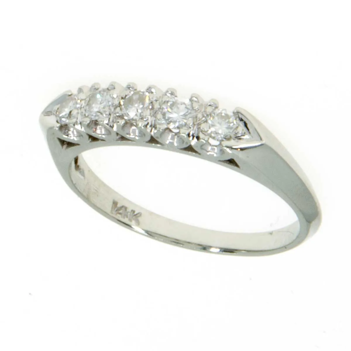 Vintage 1950s 1/2ct Knife Edge Diamond Band