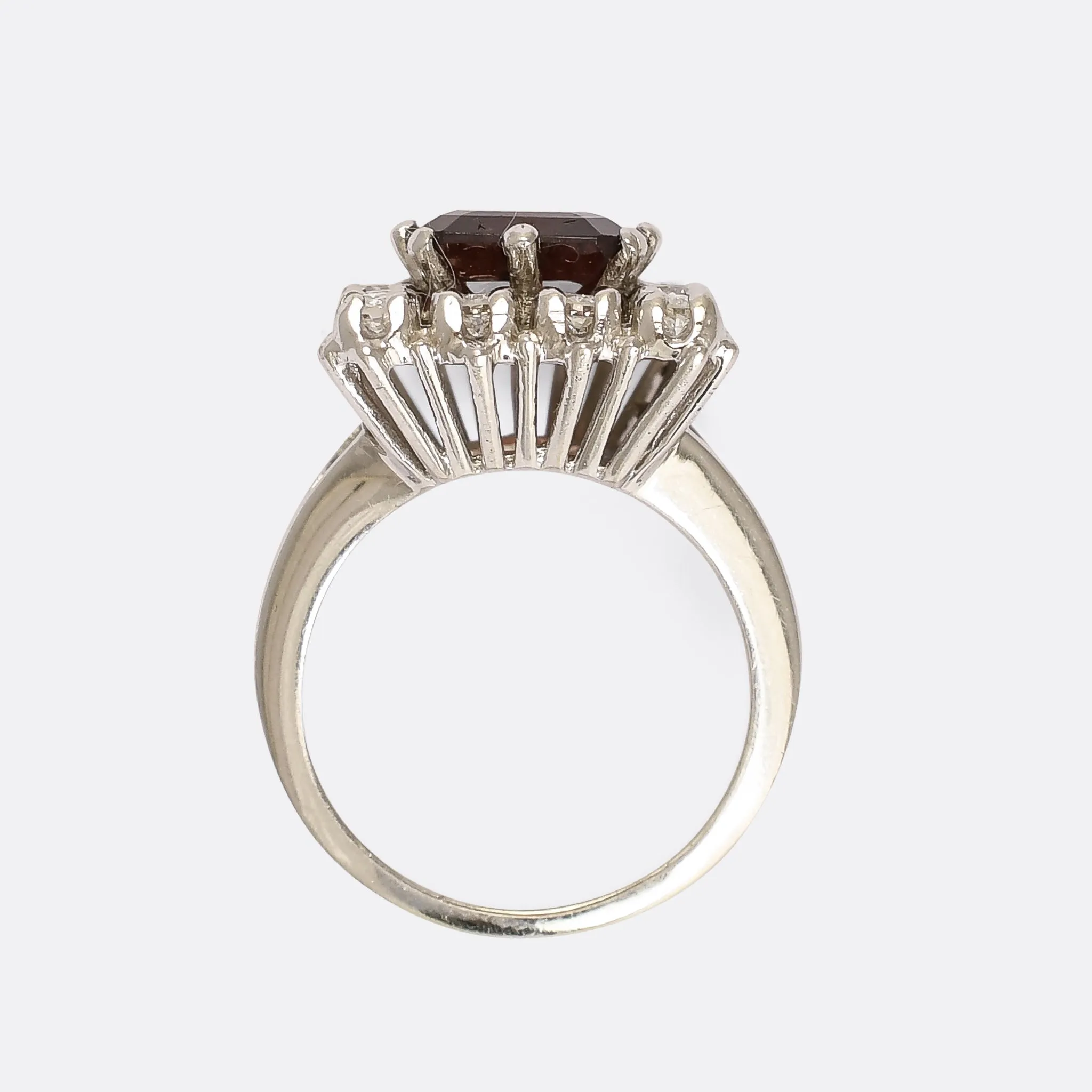 Vintage 6 Carat Garnet Picture Frame Ring