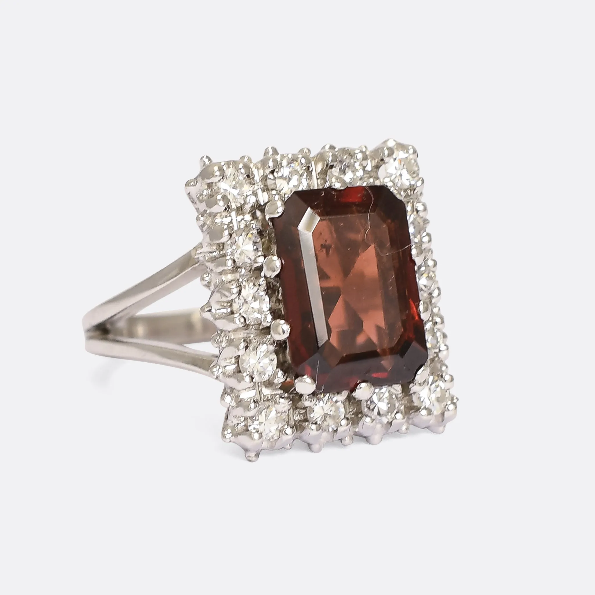 Vintage 6 Carat Garnet Picture Frame Ring