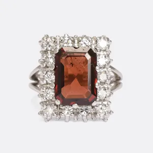 Vintage 6 Carat Garnet Picture Frame Ring