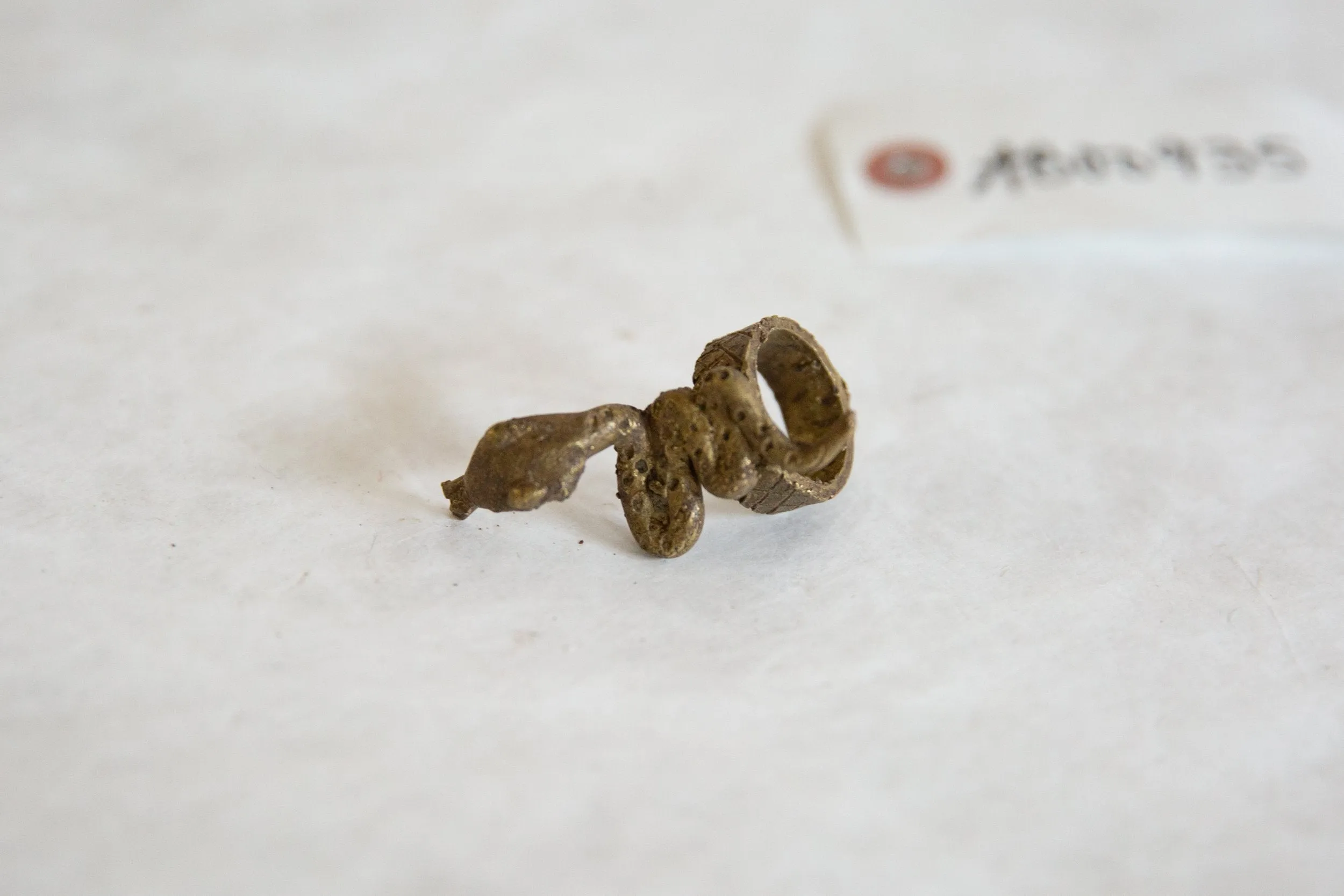 Vintage African Bronze Snake Ring