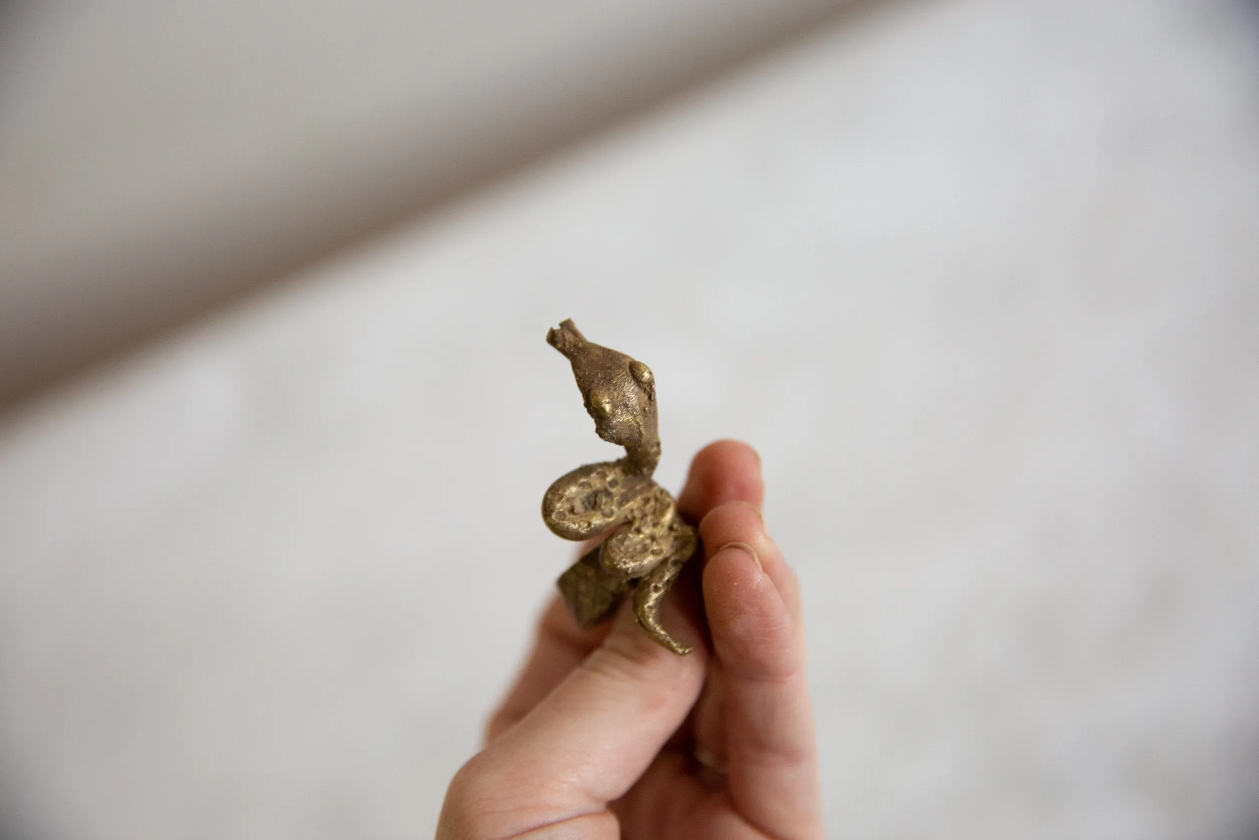 Vintage African Bronze Snake Ring