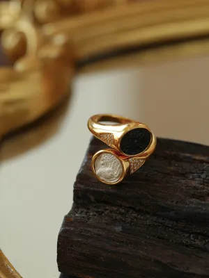 Vintage Antique Coin Ring Style A The Lion and Bee Ring