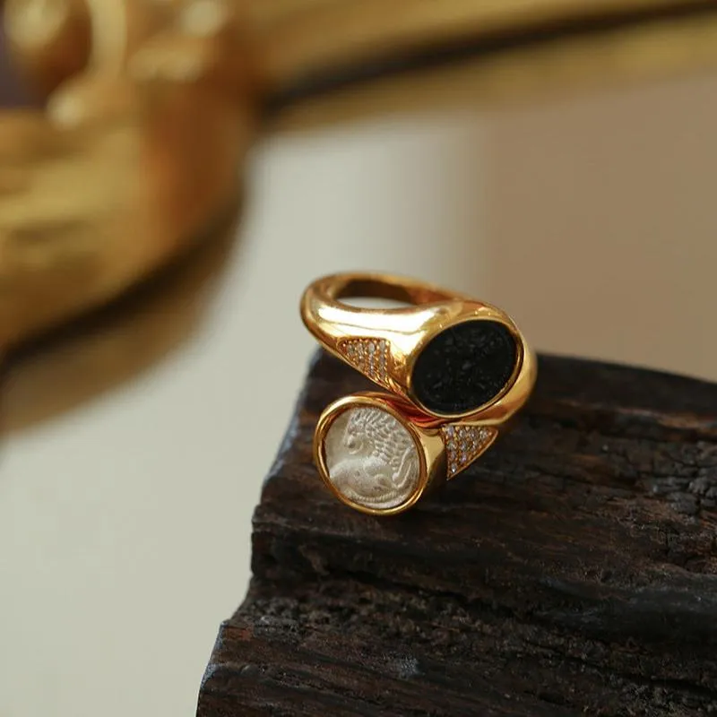 Vintage Antique Coin Ring Style A The Lion and Bee Ring