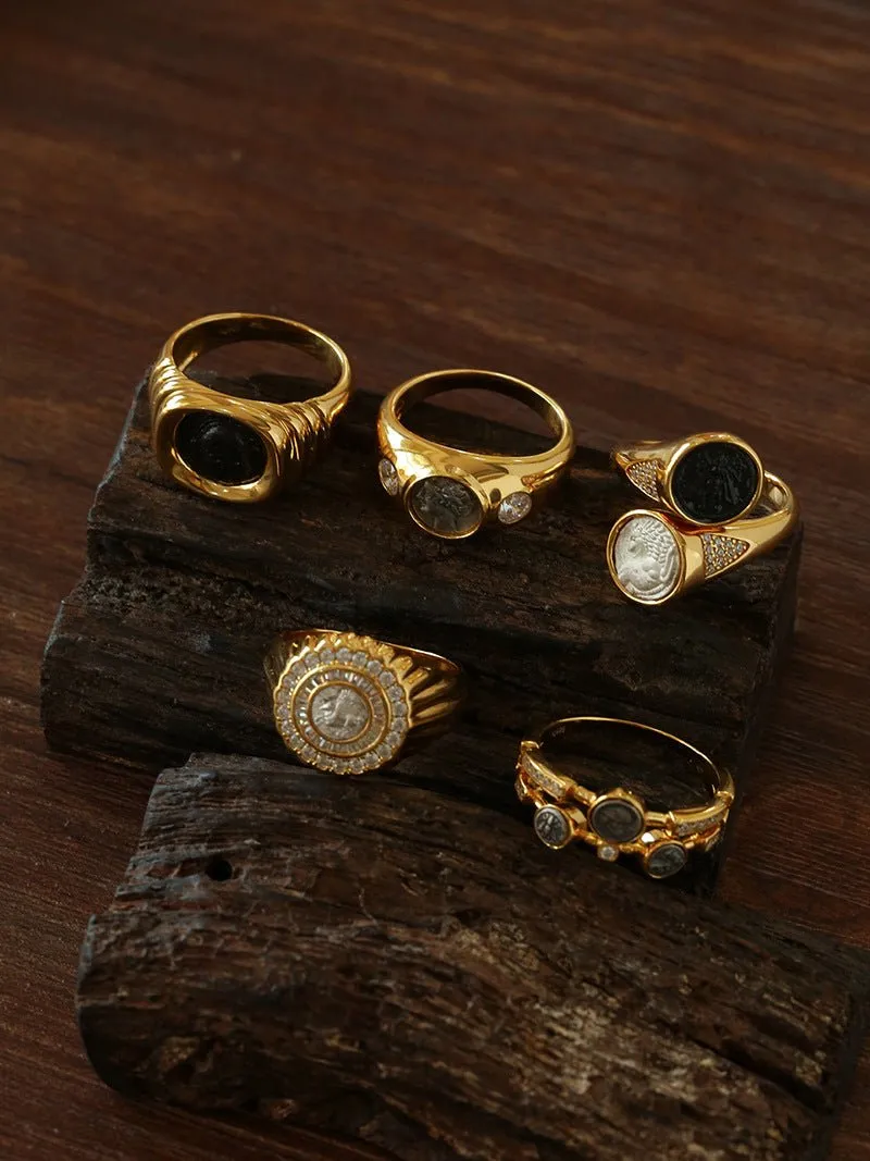 Vintage Antique Coin Ring Style A The Lion and Bee Ring