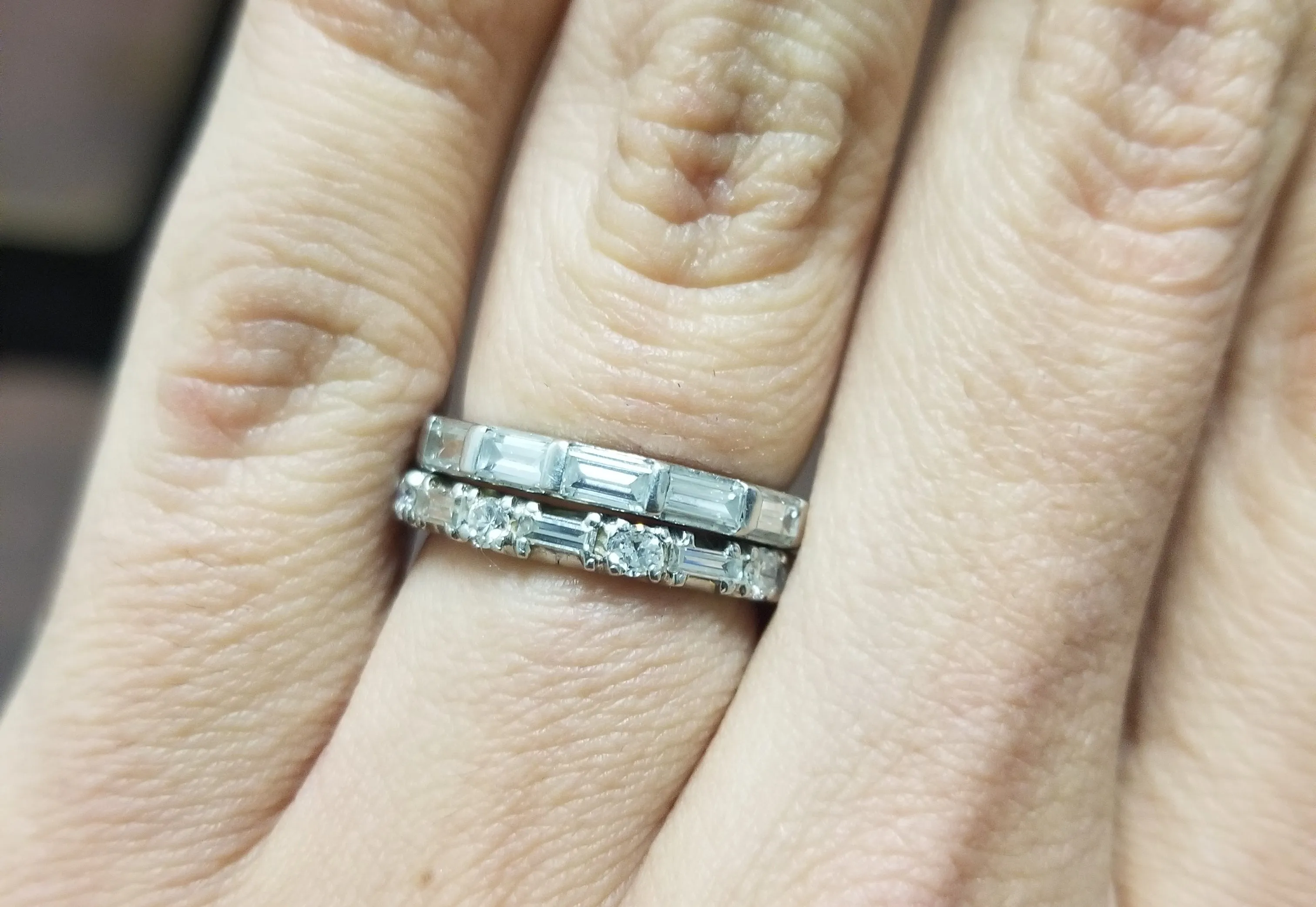 VINTAGE BAGUETTE CUT DIAMOND ETERNITY BAND
