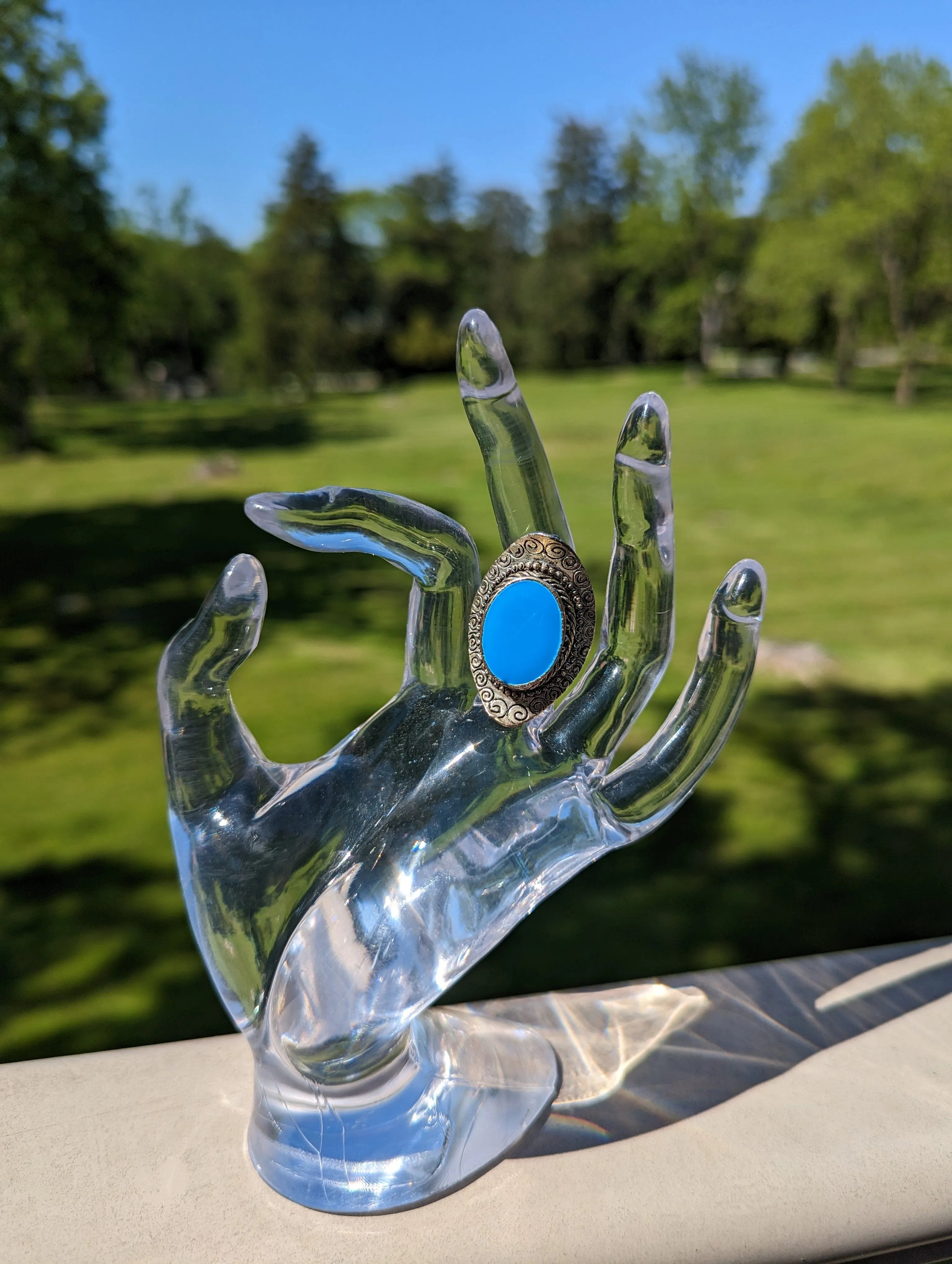 Vintage - Blue Stone Silver Ring