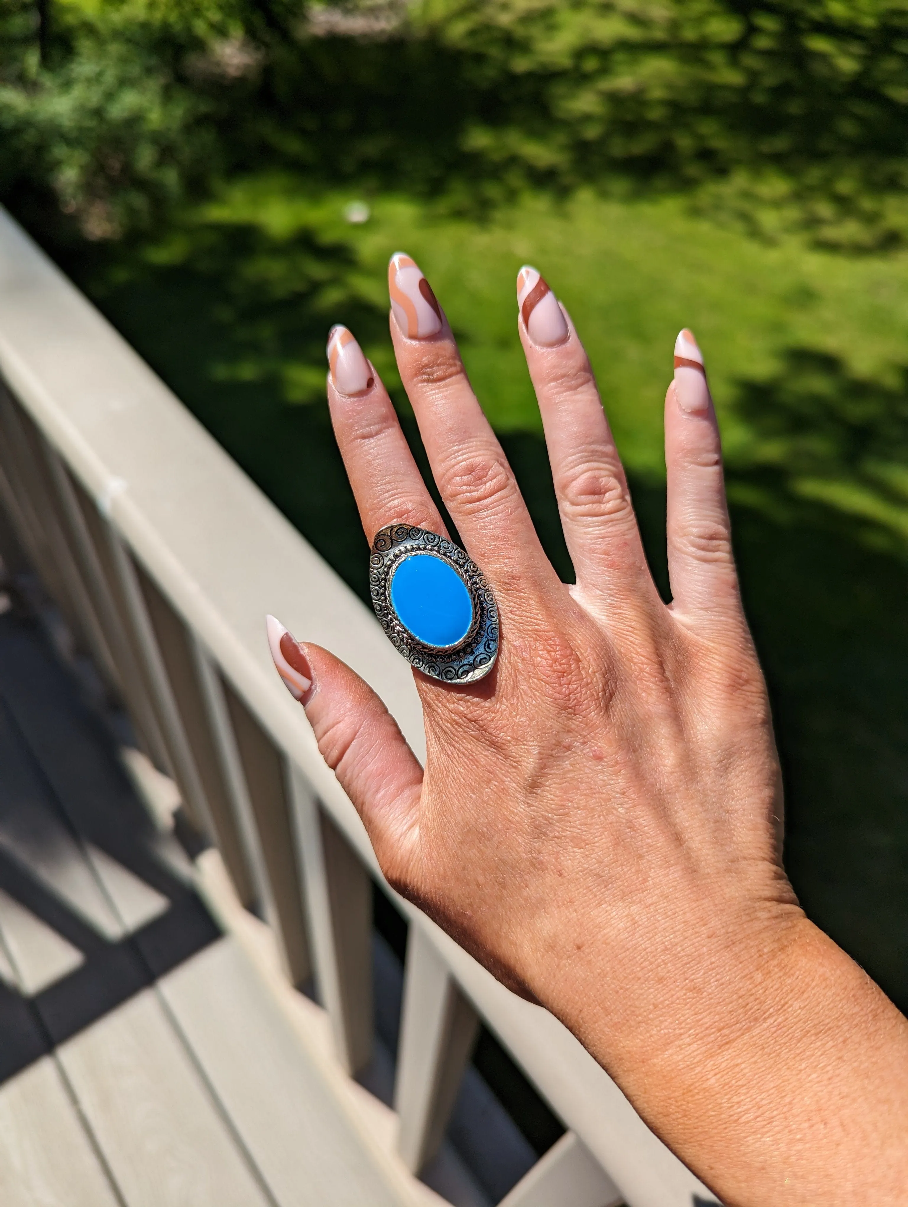 Vintage - Blue Stone Silver Ring