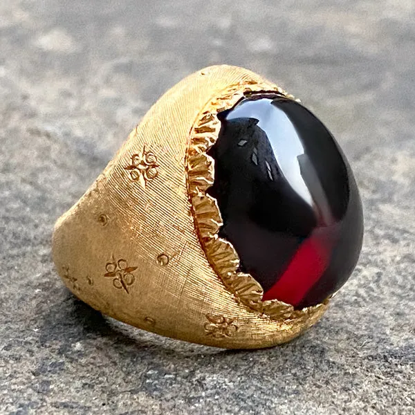 Vintage Cabochon Garnet Ring