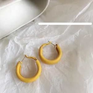 Vintage Color Circle Earrings