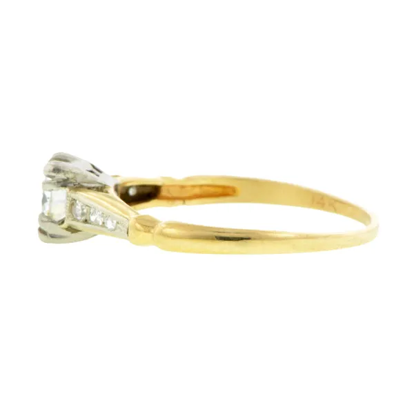 Vintage Diamond Engagement Ring, RBC 0.36ct