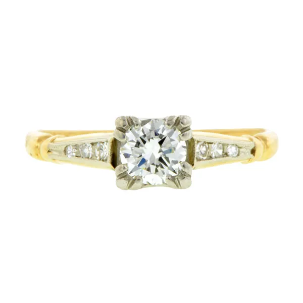 Vintage Diamond Engagement Ring, RBC 0.36ct